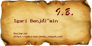 Igari Benjámin névjegykártya